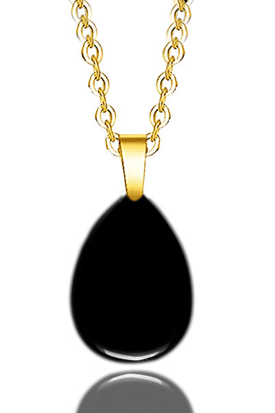 Tesbih Atölyesi Sertifikalı 24k Altın Kaplama Damla Kesim Siyah Turmalin Taşı...