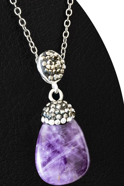 Tesbih Atölyesi Certified Zircon Stone Amethyst Stone Necklace