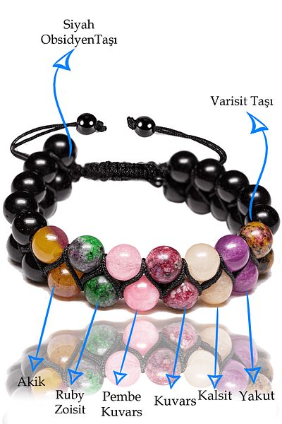 Tesbih Atölyesi Certified Taurus Natural Stone Bracelet - Macrame