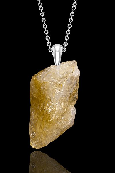 Tesbih Atölyesi Certified Raw Unprocessed Citrine Stone Necklace - Brazil