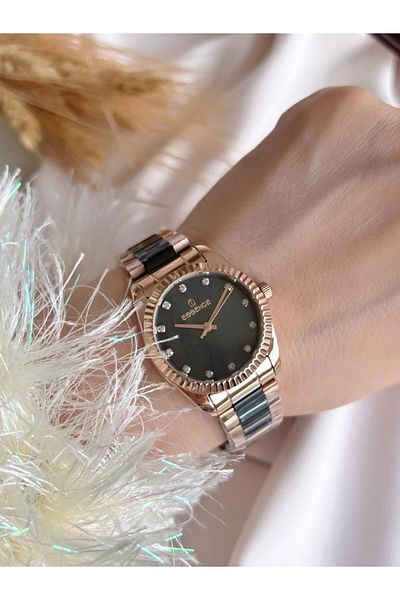 Essence BLKT.2.953 Essence Ceramic & Steel Cord No Darkening Color Throwing 50Mt Water Resistant Women's Wristwatch