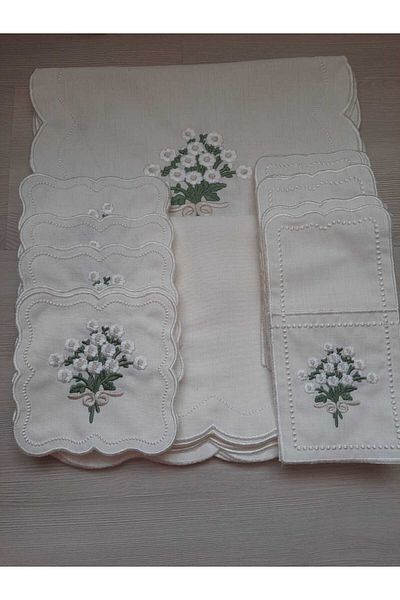 HİFA Set de service pentru 8 persoane Daisy Model Broderie American Runner 25 piese