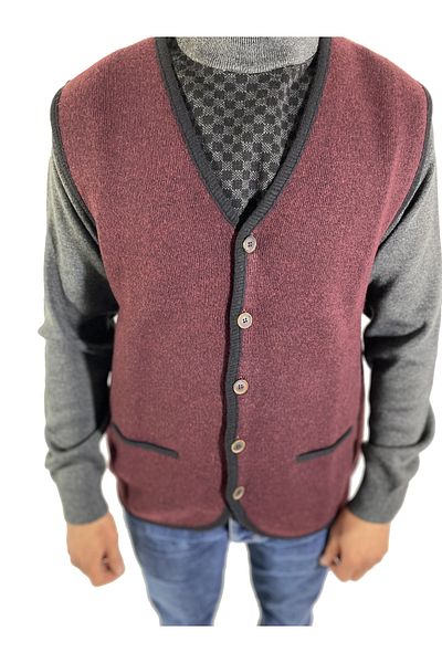 dcn giyim 1985 Ateş Double Knitted Wool Vest-2702