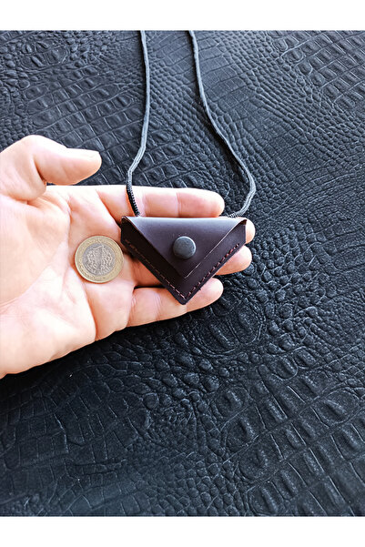 ViP GiFT Kayı Üçgen Cevşen Dualı Kolye Muska Hakiki Deri