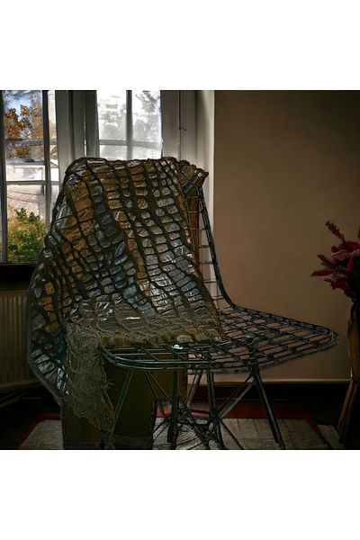 PLUSH STUDIO Zp Croco, καφέ βελούδινο ύφασμα χωρίς τρίχες 100x150cm Σάλι καναπέ για το σπίτι με στάμπα