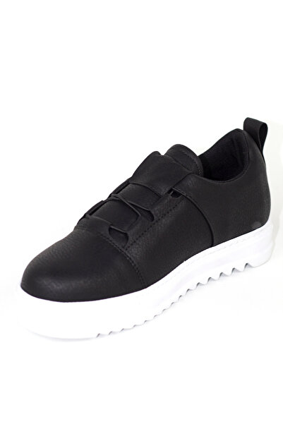 Rainon Store Black Leather Elastic Men's Sports Shoes