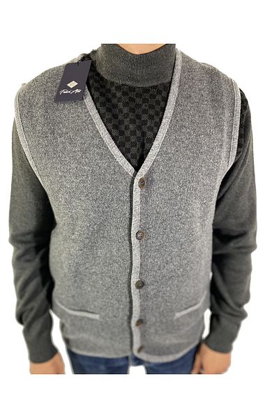 dcn giyim 1985 Ateş Double Knitted Wool Vest-2702
