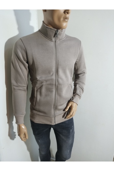 DYNAMO Світшот з високим коміром, трьома нитками, шардоном і блискавкою