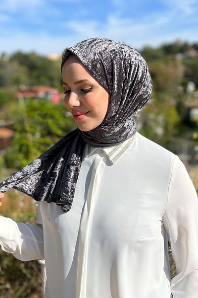 Armine Trend Knitted Shawl 1 - 12 - Smoke