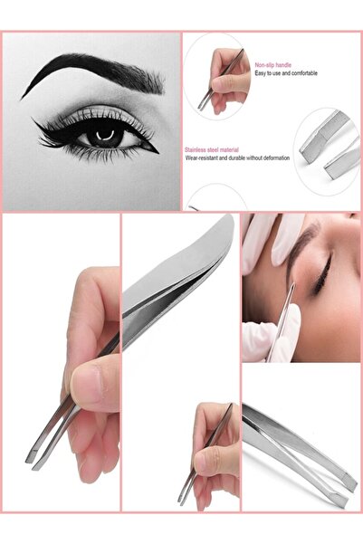 Uniquem Çelik Akustik Cımbız Lazerli Kavisli Eğik Uçlu İnce Cımbız Kıl Tüy Al...