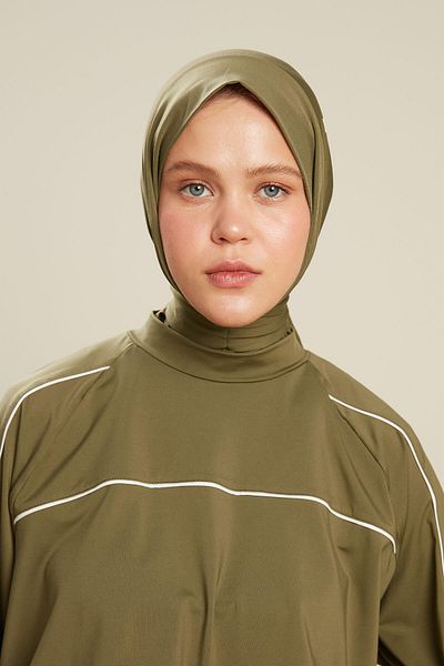 Manuka VÁZANÁ PLAVKOVÁ KAPOTA KHAKI