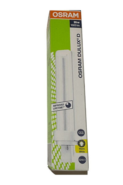 Osram Dulux D 26W 830 3000K (Sarı Işık) 2Pinli G24d-3 Duylu Floresan Ampul (2...