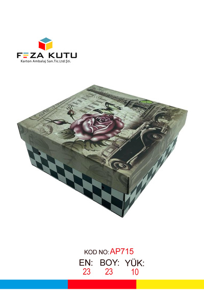 Feza Kutu 23x23x10 Hediyelik Kutu Kraft Kutu Karton Kutu YIlbaşı Kutusu Pasta Kutusu Kargo Kutusu (5 ADET)