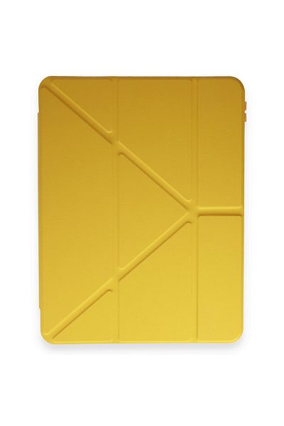 AQUA AKSESUAR iPad Air 5 (2022) Compatible Case with Pen Compartment and Sleep Mode Smart Case - Light Yellow