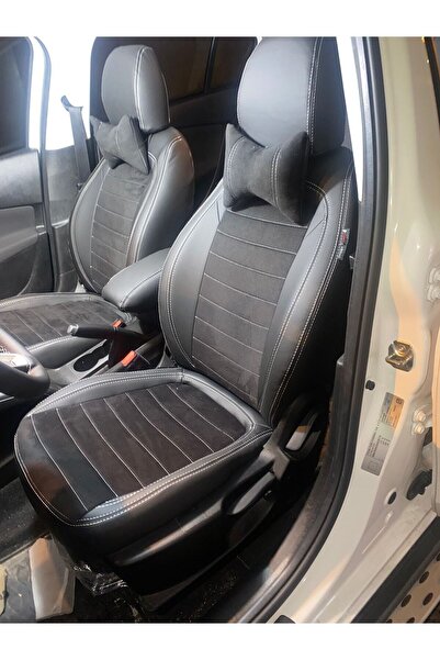 AKINCI Fiat Egea Back Back 2+1 Black Leggings Black Leather Blend Grey Rope