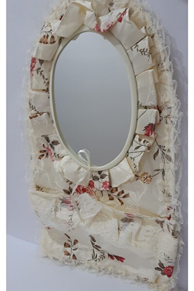 renkli çiçekler Ayna Çiçek Dekorlu Cepli Asılabilir Dekoratif Ayna