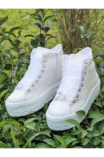 Ayakkabı Tutkusu Stilo ® Glitter Tops Bridal Ball Shoes 3cm height Amazing Comfort Inside Zip Extreme Comfortable