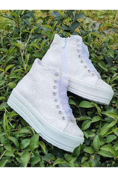 Ayakkabı Tutkusu Stilo ® Glitter Tops Bridal Ball Shoes 3cm height Amazing Comfort Inside Zip Extreme Comfortable