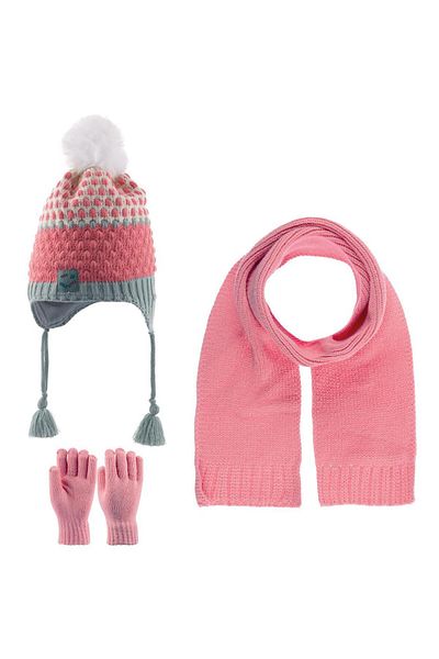 Aware Time Kitti 4-8 Years Old Baby Girl & Kids Scarf Beanie Gloves Set of 3
