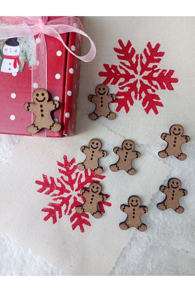 mercanmum CHRISTMAS COOKIE MAN PACK DECORATION ADHESIVE 15 PIECES