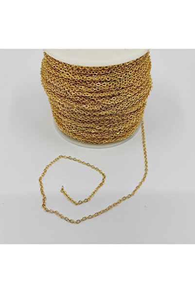 ByKolyeucum سلسلة قلادة مطلية باللون الأصفر بطول 1 متر - KLCTK0190