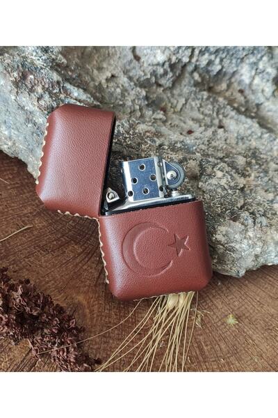Atölye Çınar Leather Handmade El Yapımı Hakiki Deri Kılıflı Zippo Çakmak
