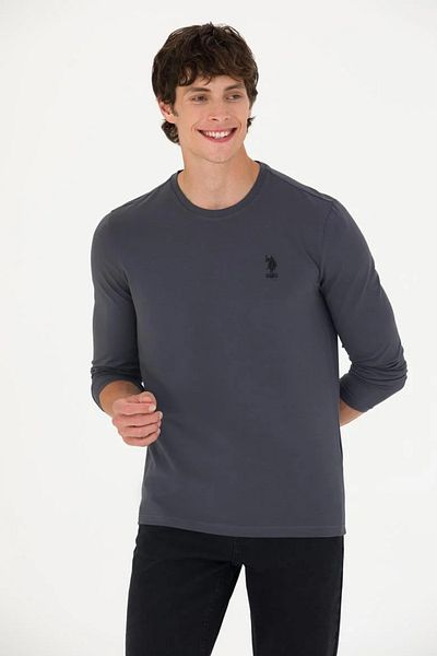 U.S. Polo Assn. БАЗА. Polo AssnМъжки бял основен суичър с кръгло деколте G081SZ082.000.1638990