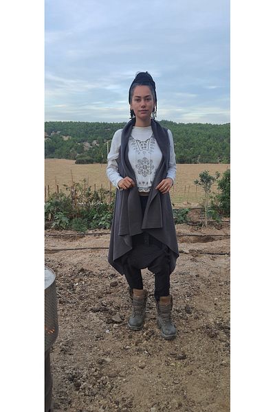 arslan deco Fleece Vest, Long Vest, Anthracite Vest Jacket