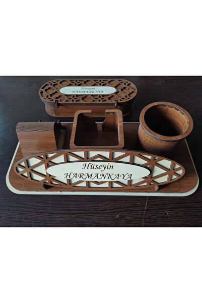 Ahşap Masaüstü isimlik organizer 5 li set