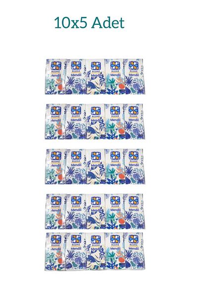 blume Classic Pocket Handkerchief 5 Pieces Pack of 10