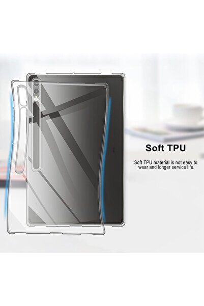 m.tk moveteck Galaxy S8/S9/S10 Ultra 14.6 Tablet Kılıfı Arkası Şeffaf Darbeye Dayanıklı Korumalı Kılıf SM-X930