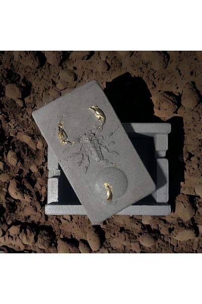 RocArt Home Zodiac Series Concrete Ashtray Scorpio Scorpio Gold Leaf