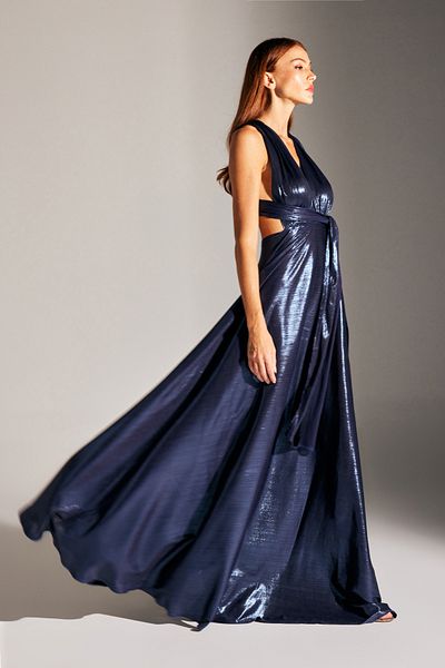 BETTY & SAM KATE MULTI WAY DARK BLUE FLASHED DRESS
