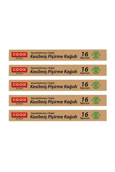 COOK Natural Cut Baking Paper 16pcs x 5 Pieces