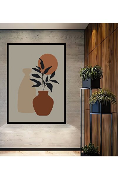 Teona Ahşap Dekoratif Bohem Minimalist Soyut Çizim Ahşap Tablo Çerçeve Görünü...