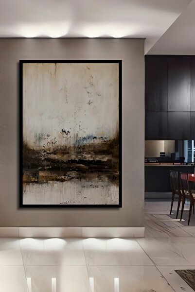 Teona Ahşap Dekoratif Ahşap Soyut Yağlıboya Görünümlü Tablo Çerçeve Görünümlü...