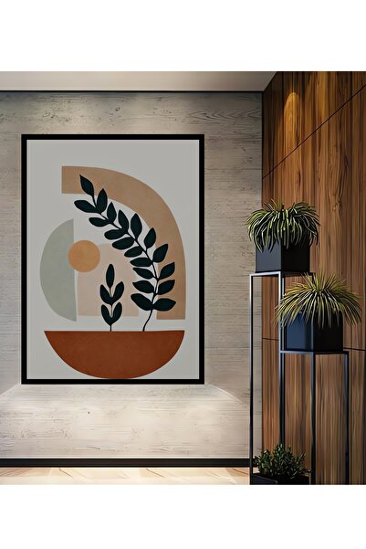 Teona Ahşap Dekoratif Bohem Minimalist Soyut Çizim Ahşap Tablo Çerçeve Görünü...
