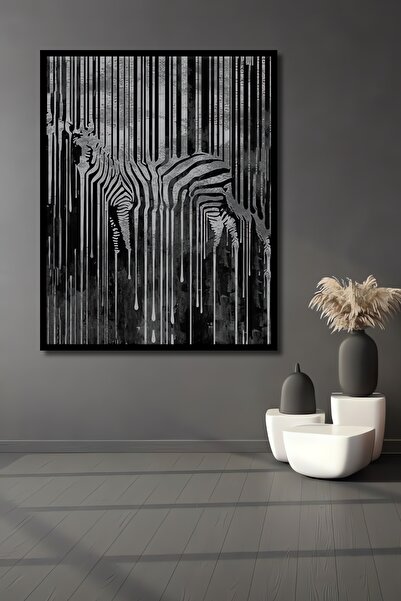 Teona Ahşap Zebra Ahşap Tablo - Oturma Ofis Antre Cafe Için Duvar Dekoru Çerç...