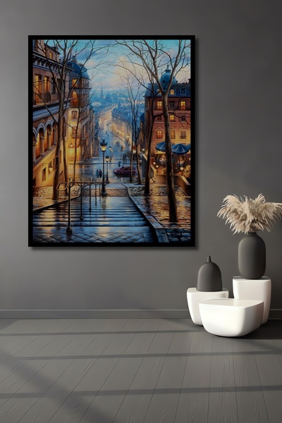 Teona Ahşap Ahşap Sonbahar Günü Marcel Sanat Elmas Mozaik Tablo Çerçeve Görün...