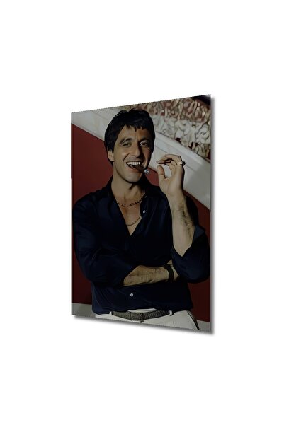 Teona Ahşap Dekoratif Dikey Tony Montana Duvar Tablo Ahşap Dikdörtgen Tablo