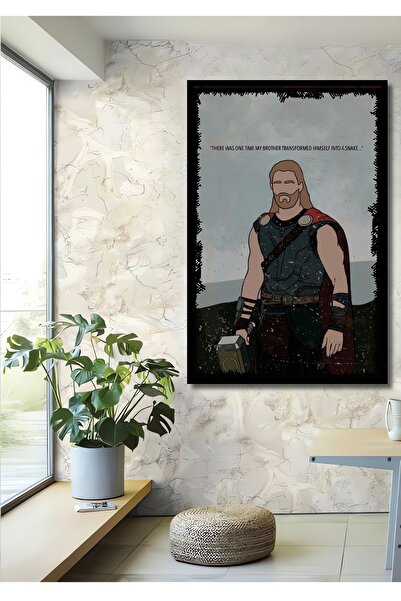 Teona Ahşap Tablo Marvel Avengers / Thor / Retro Vintage / A + Kalite Çerçeve...