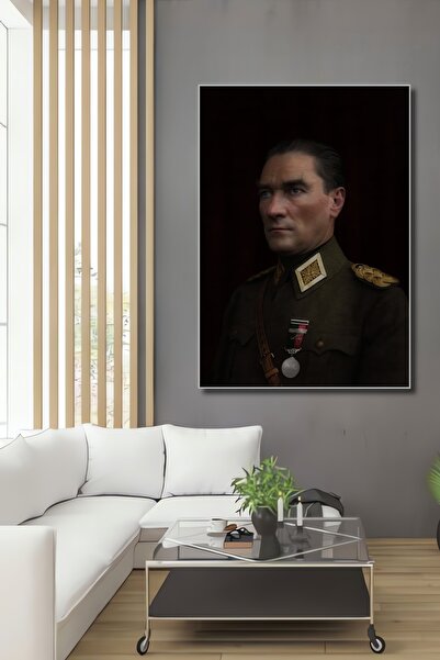 Teona Ahşap Dekoratif Dikey Mustafa Kemal Atatürk Asker Duvar Tablo Ahşap Dik...