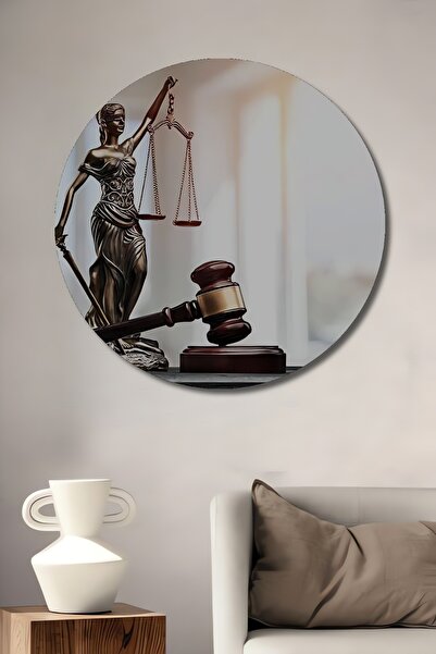 Teona Ahşap Themis Heykeli Kılıç Terazi Adalet Tokmağı Hakim Savcı Hukuk Büro...