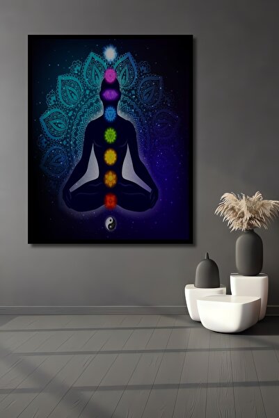 Teona Ahşap Hint Buda Meditasyon 7 Çakra Yoga Spor Ahşap Tablo Çerçeve Görünü...