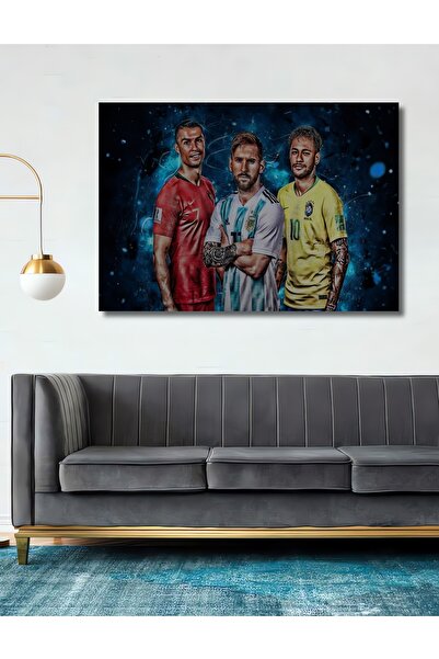 Teona Ahşap Dekoratif Modern Futbol Yıldızı Ronaldo Messi Neymar Ahşap Tablo ...