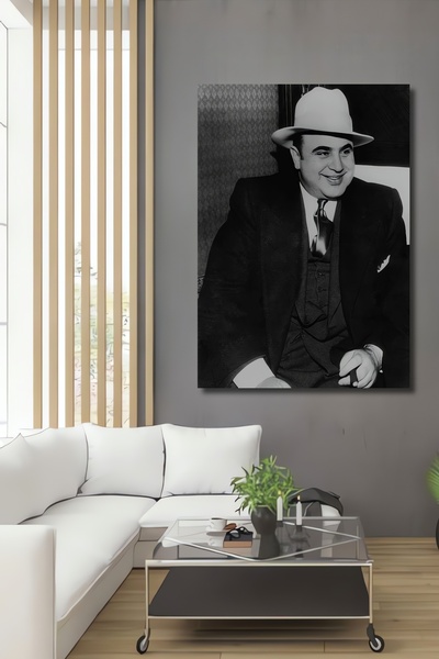 Teona Ahşap Dekoratif Dikey Alcapone Duvar Tablo Ahşap Dikdörtgen Tablo