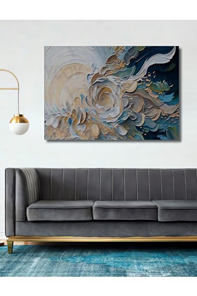 Teona Ahşap Dekoratif Muhteşem Dekoratif Soyut Çiçek Ahşap Tablo Şık Yatay Du...