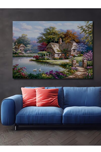 Teona Ahşap Dekoratif Manzara Ahşap Tablo Şık Yatay Duvar Dekorasyon Tablosu