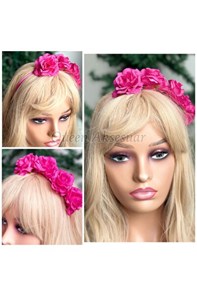 QUEEN AKSESUAR Special Design Artificial Side Rose with Row Flowers Engagemen...