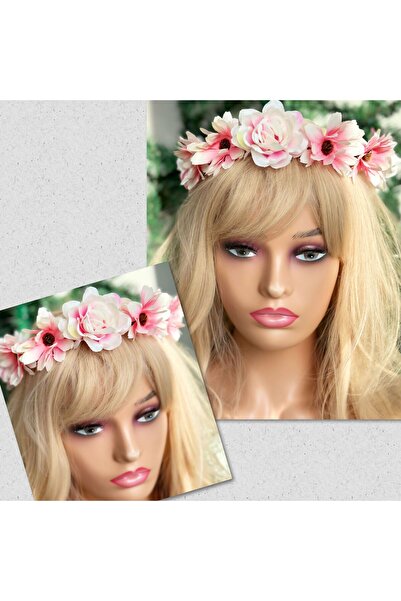 QUEEN AKSESUAR Special Design Huge Large Artificial Pink Rose with Flowers Ho...